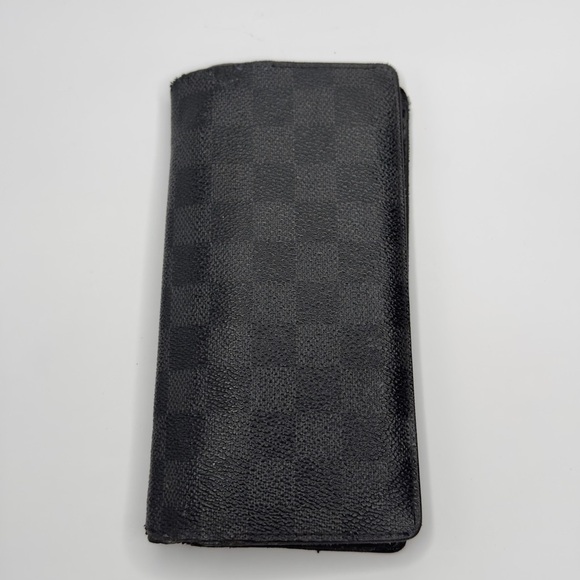 Louis Vuitton Graphite Brazza Damier Canvas Long Wallet Bifold Slim Unisex - Picture 2 of 10